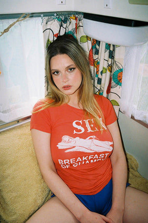NEW!! Vintage Red BREAKFAST OF CHAMPIONS TEE